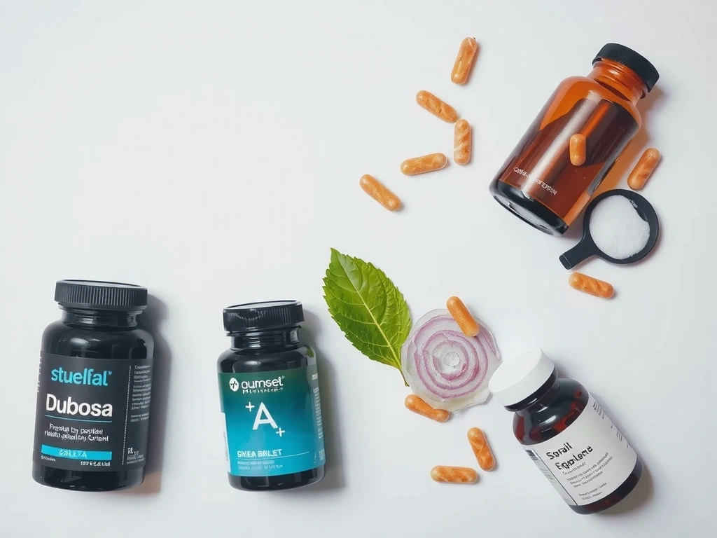 Aranyment suplementów w minimalistycznej aranżacji